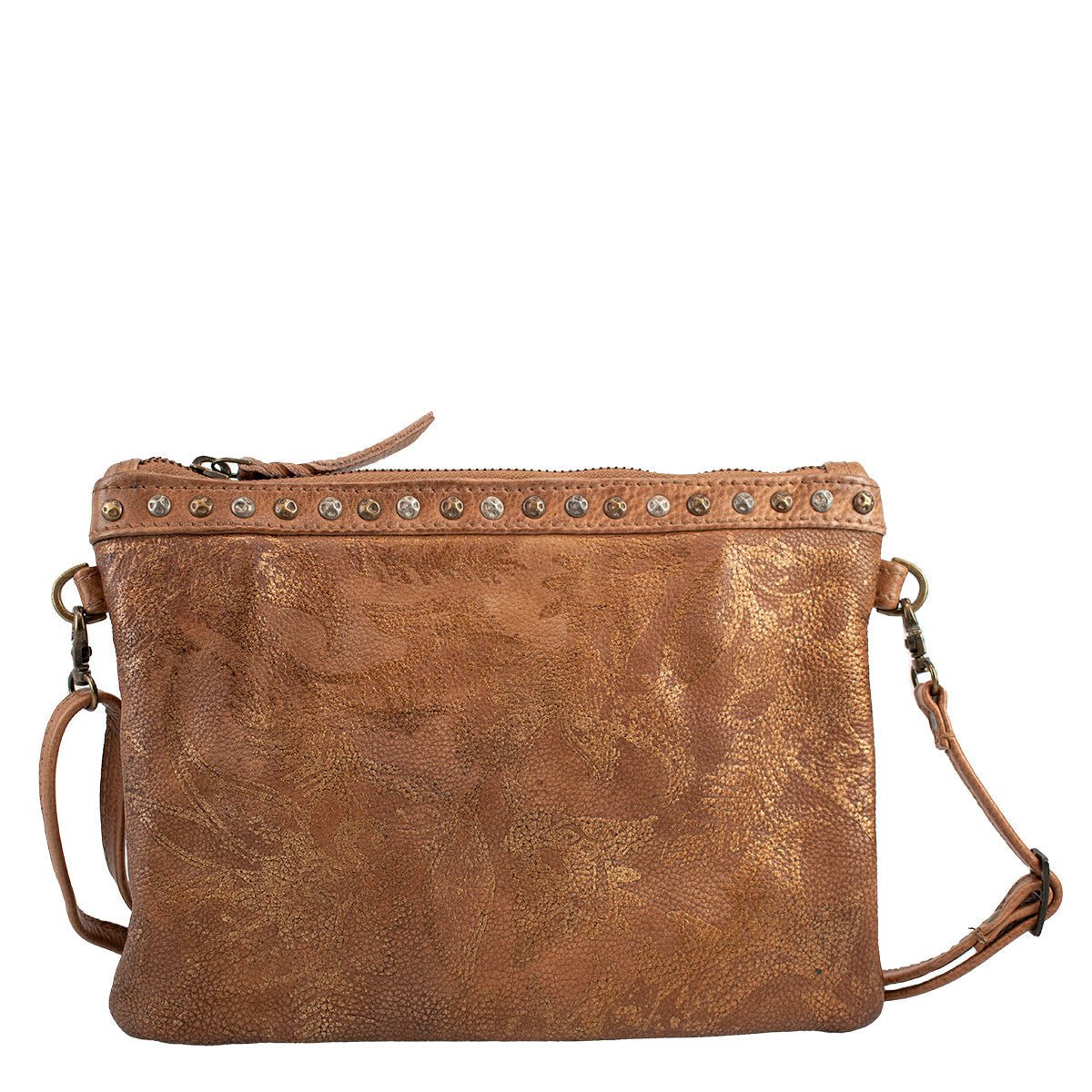 Fall Golden Leather Crossbody ’One of a Kind’ beaded - One Kind 1