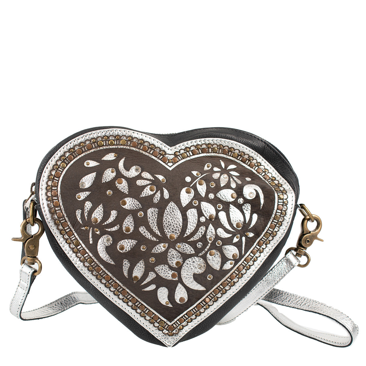 Black Leather Heart Handbag 'One of a Kind'