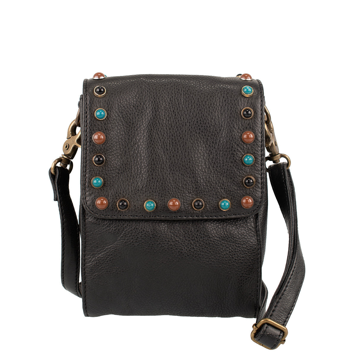 Black Colorful Studded Crossbody Handbag ’One of a Kind’ One Kind