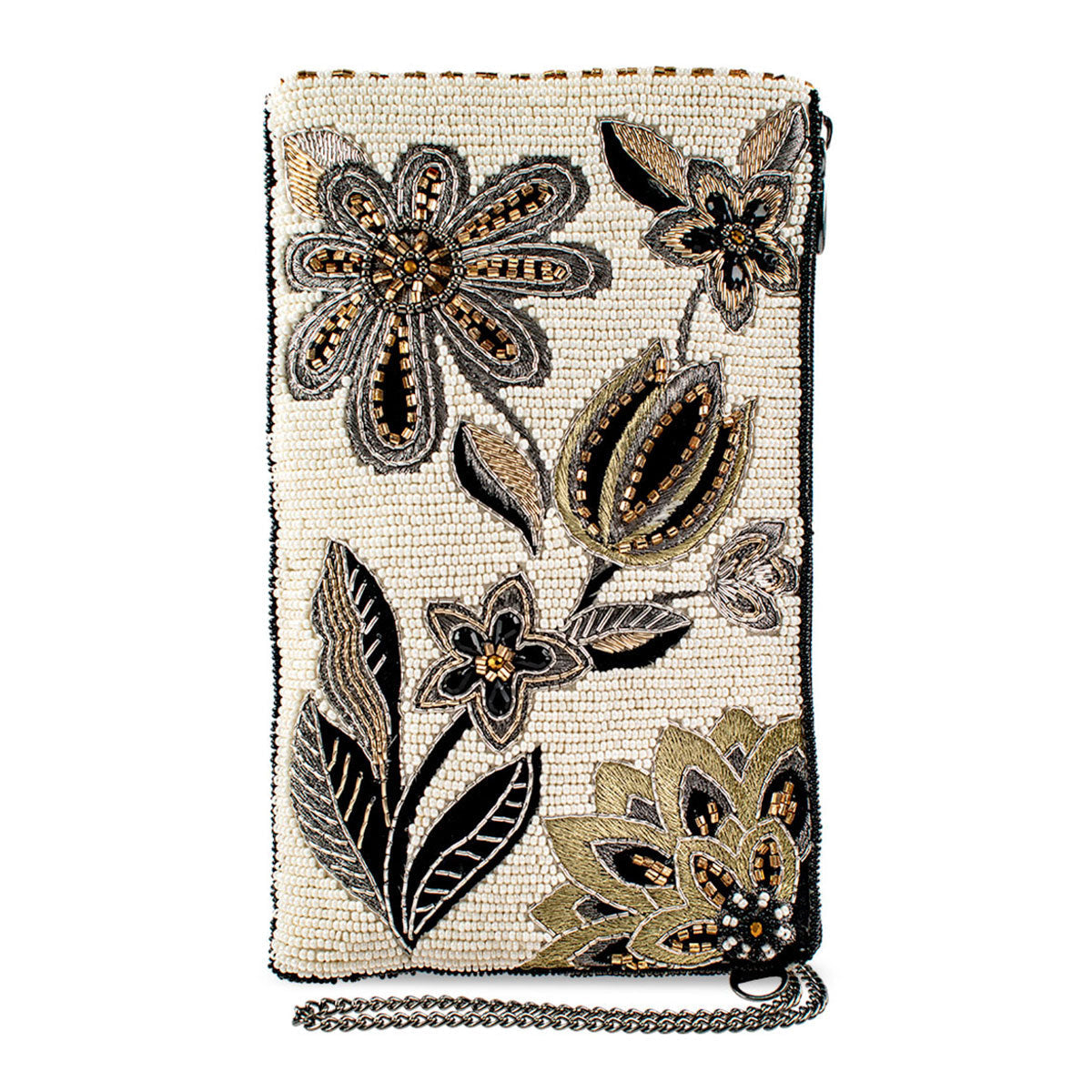 Breezy Beaded Embroidered Floral Crossbody Phone Bag