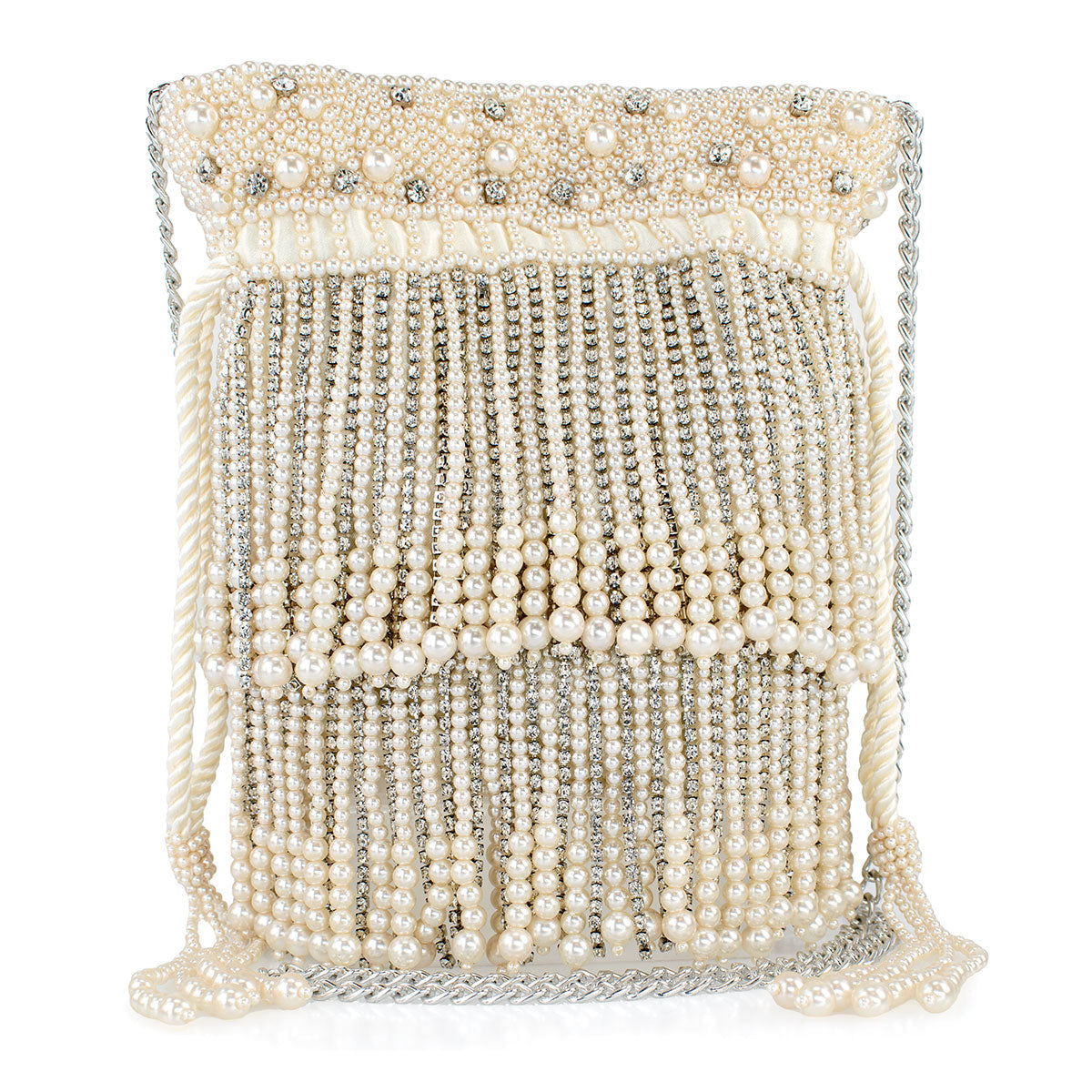 Elegance Crossbody Drawstring Handbag beaded - 2