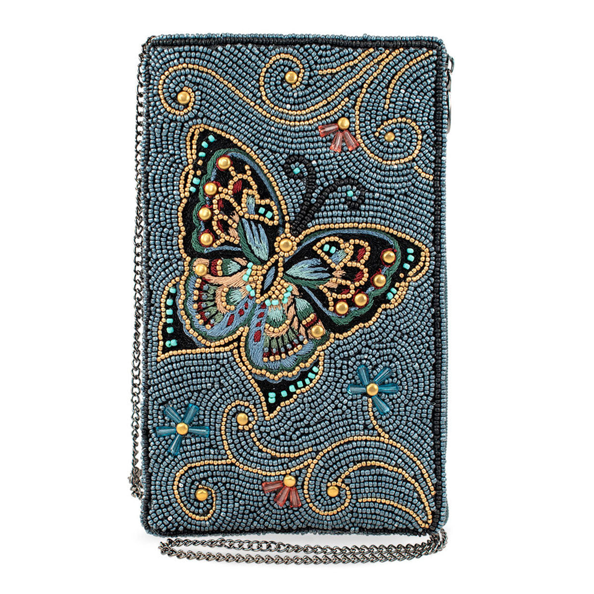 Mariposa Butterfly Beaded Crossbody Phone Bag