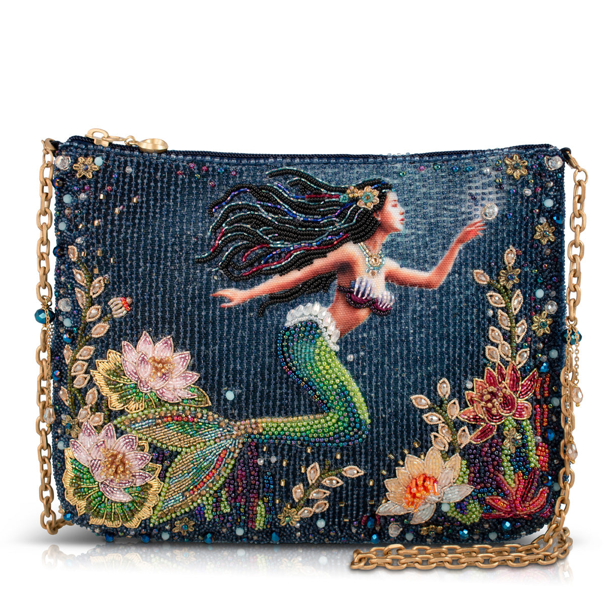 Mermaid Magic Beaded Underwater Scene Crossbody