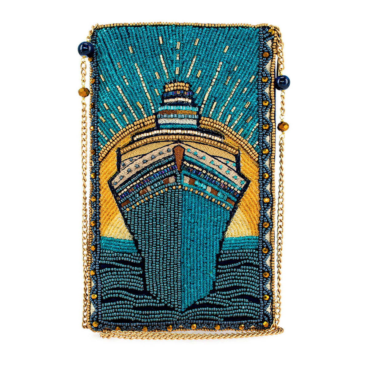 Midnight Cruise Beaded Crossbody Phone Bag