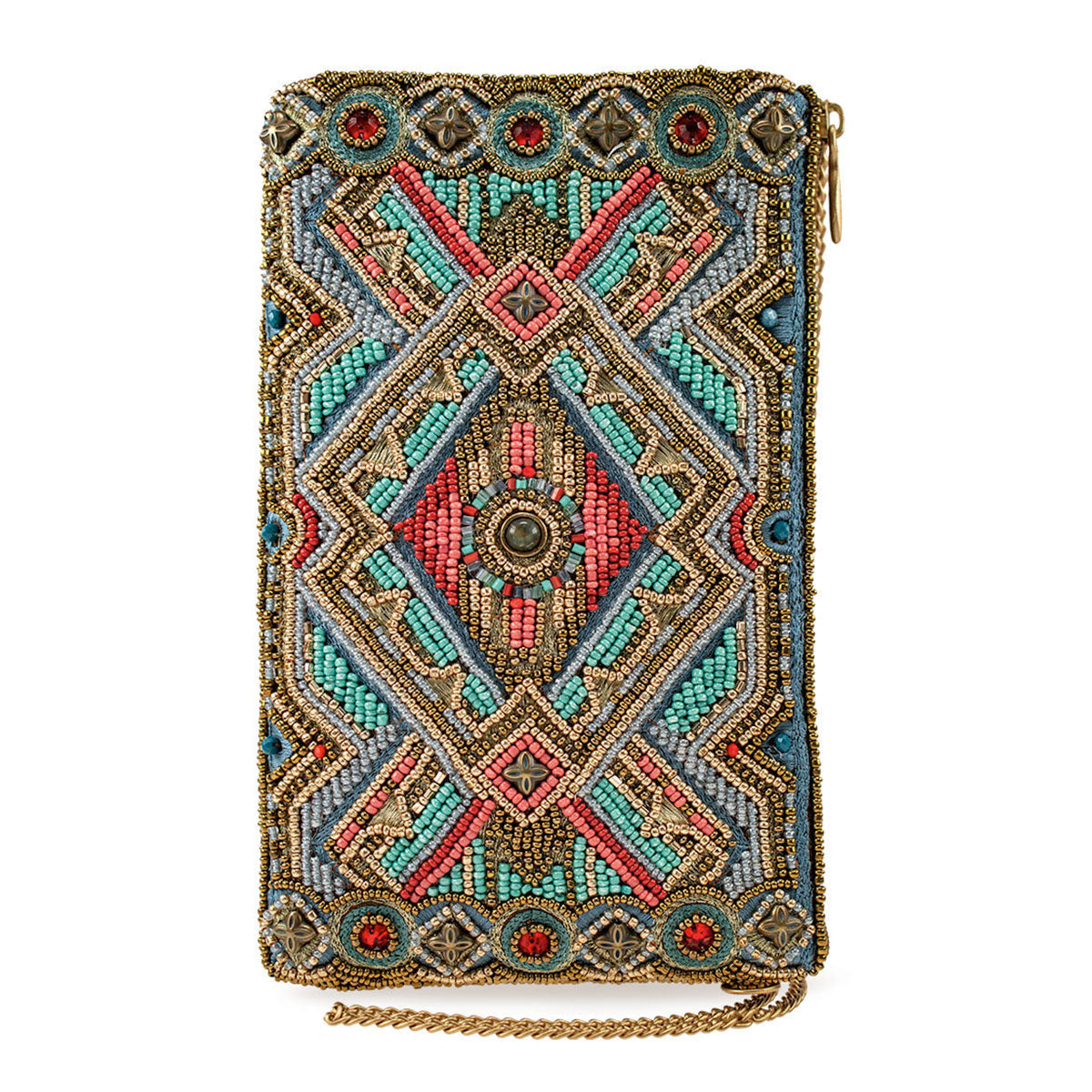 Native Girl Beaded Crossbody Phone Bag