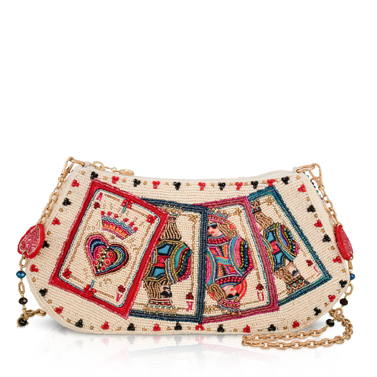 MARYFRANCES メリーフランシス ビーズ　ショルダーバッグ パーティー Lady Luck Beaded Casino Theme Crossbody Handbag - Mary Frances