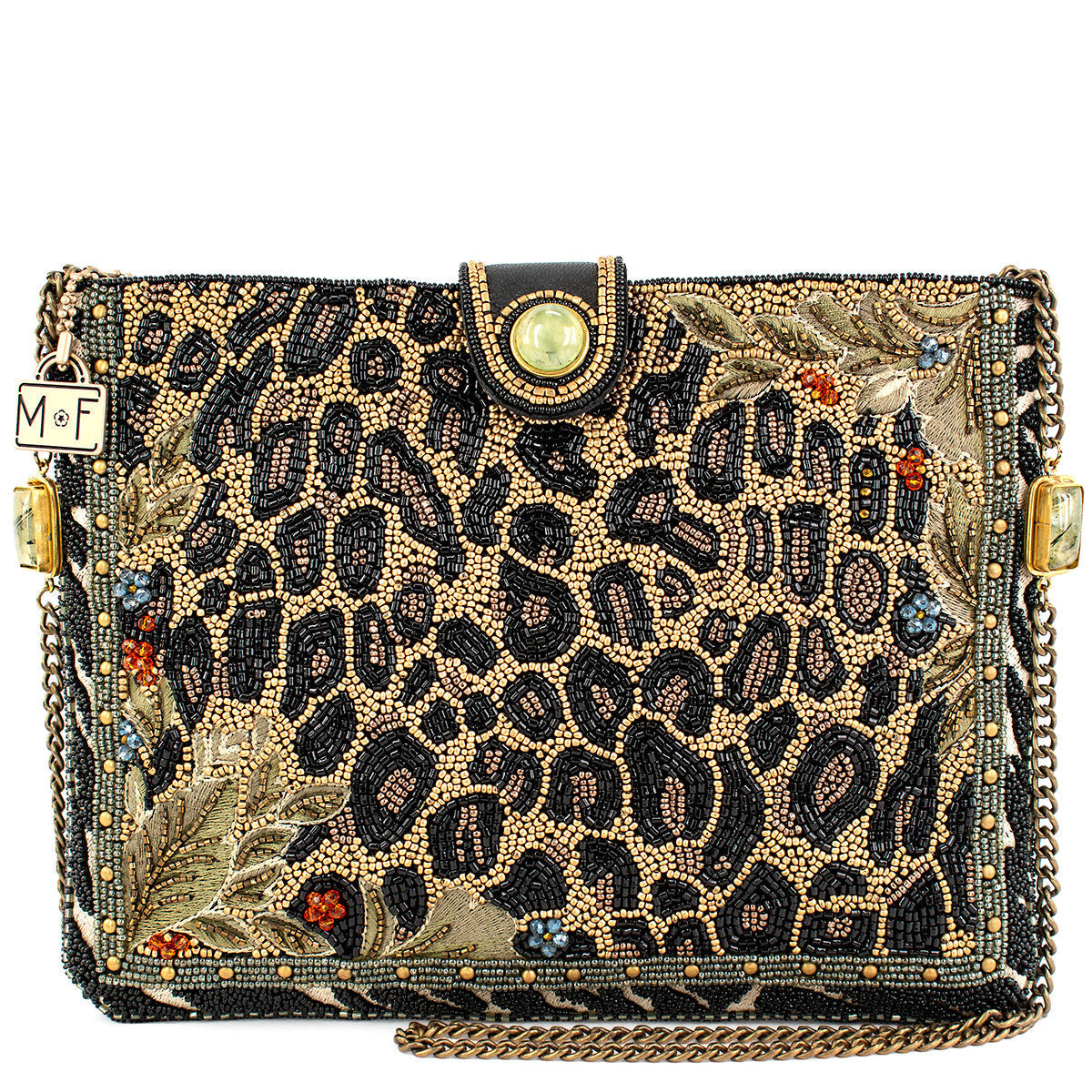 Untamed Beaded Animal Print Crossbody Handbag - Mary Frances