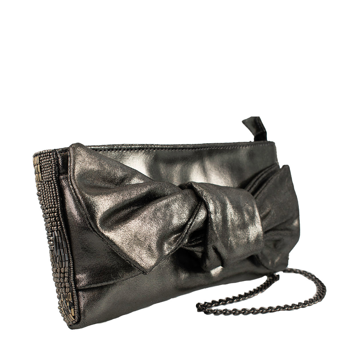 Silver Bow Handbag Clutch ’One of a Kind’ beaded - One Kind 2