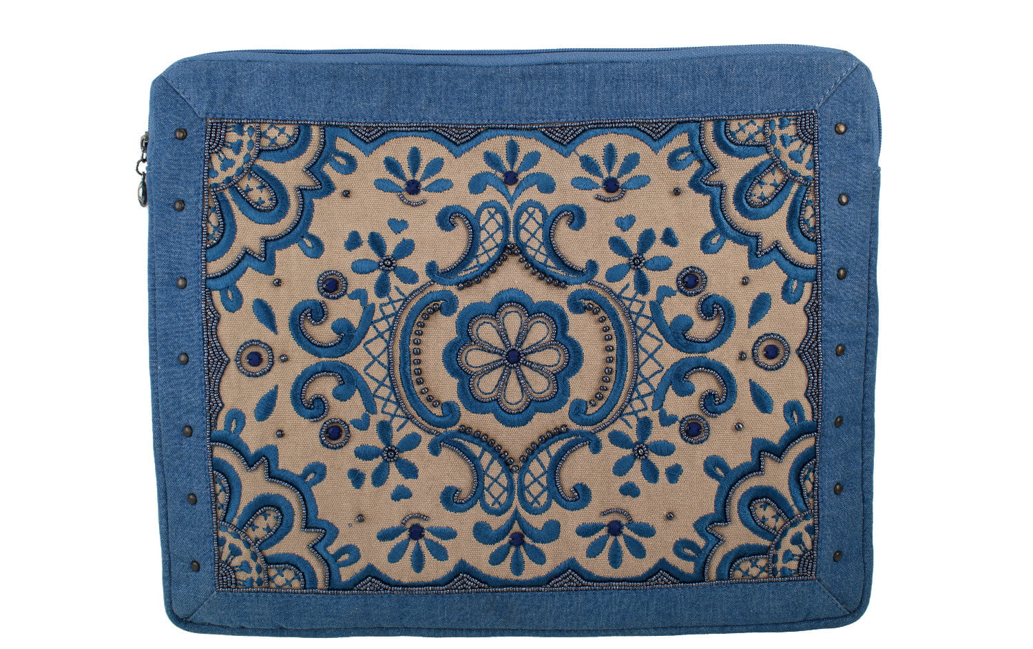 Denim Laptop Case ’One of a Kind’ beaded - One Kind 1