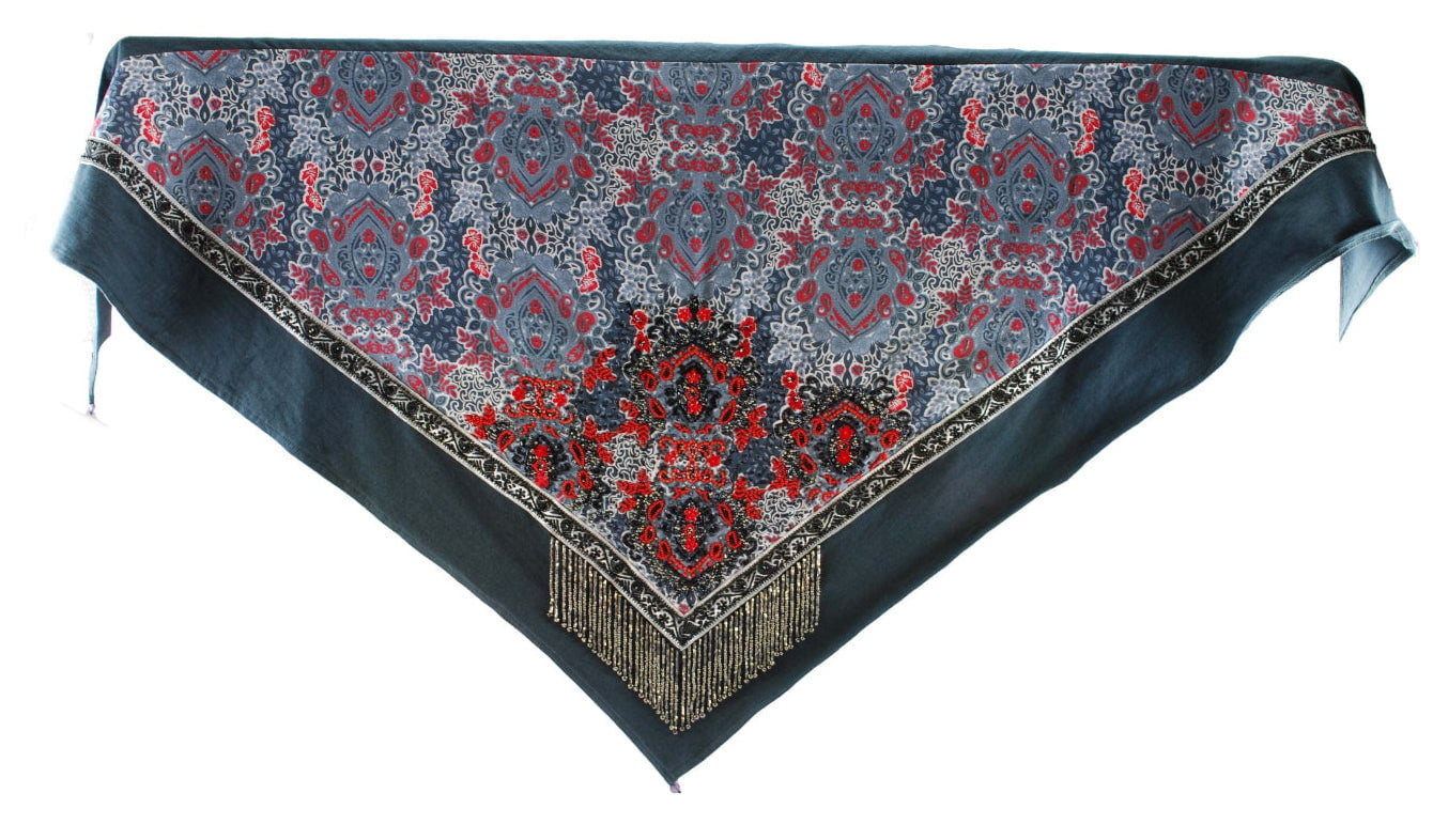 Red White & Blue Scarf ’One of a Kind’ beaded - One Kind 2