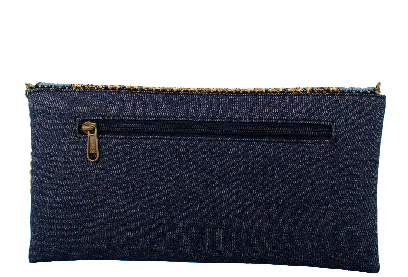 Woven Denim Clutch ’One of a Kind’ beaded - One Kind 2