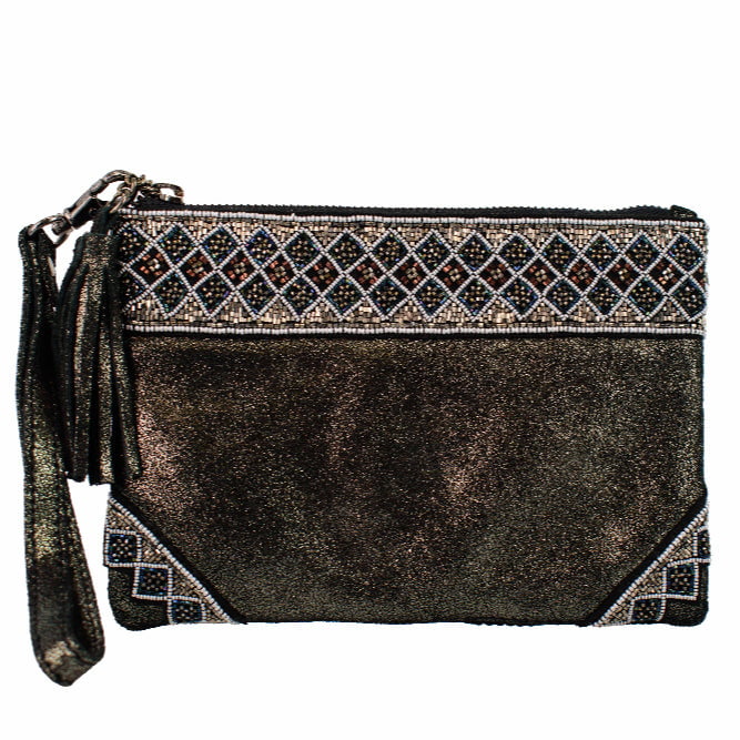 Grey Sparkle Wristlet ’One of a Kind’ beaded - One Kind 1