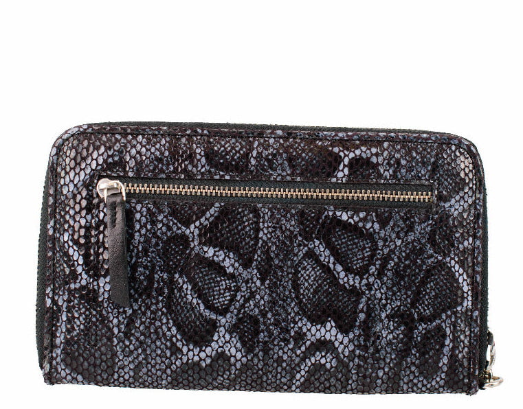 Blue Snakeskin Wristlet Wallet ’One of a Kind’ beaded - One Kind 2