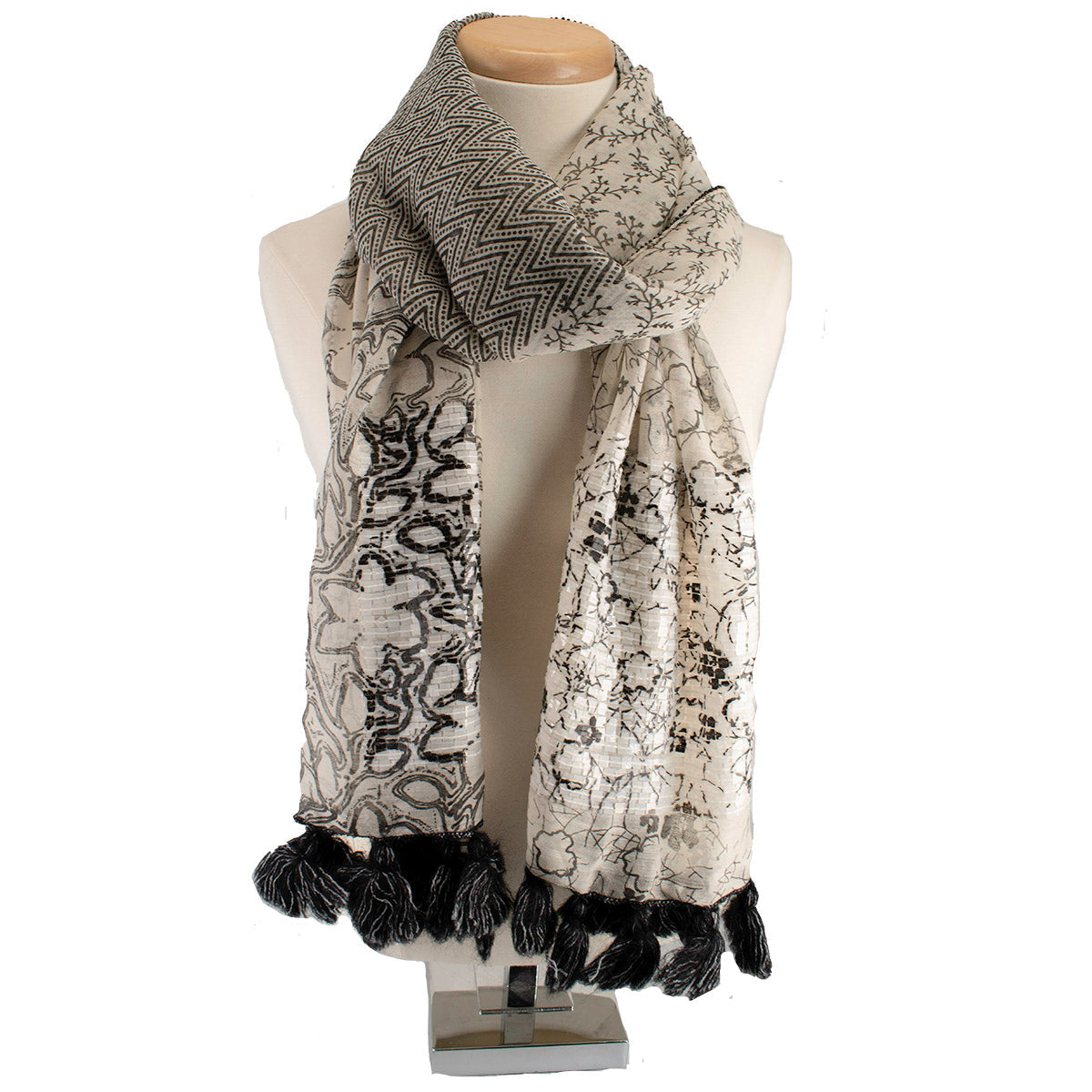 Tassel Scarf ’One of a Kind’ beaded One Kind 1