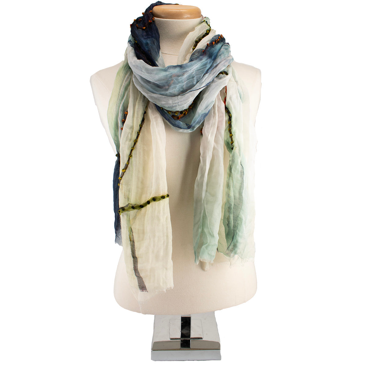 Watercolors Scarf ’One of a Kind’ beaded One Kind 1