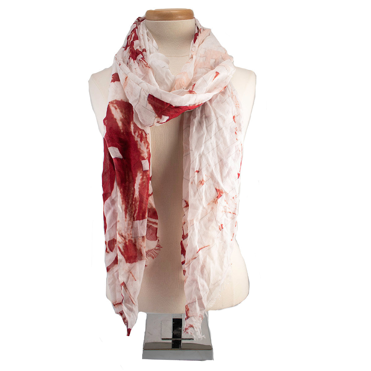 Red and White Scarf 'One of a Kind'