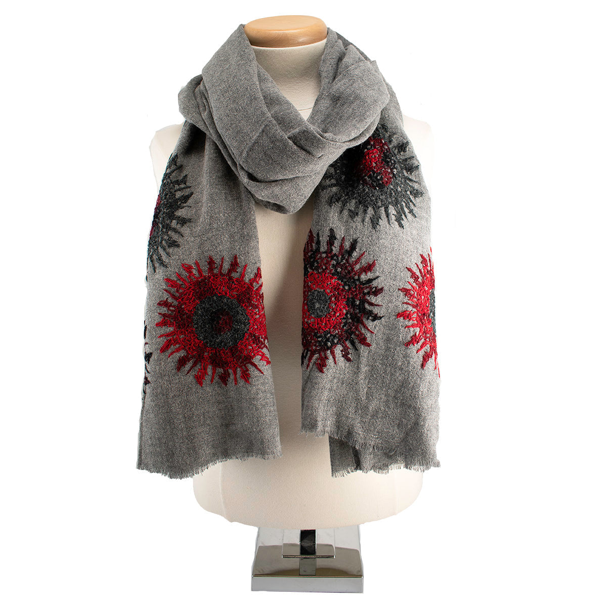 Red and Blue Scarf ’One of a Kind’ beaded - One Kind 1