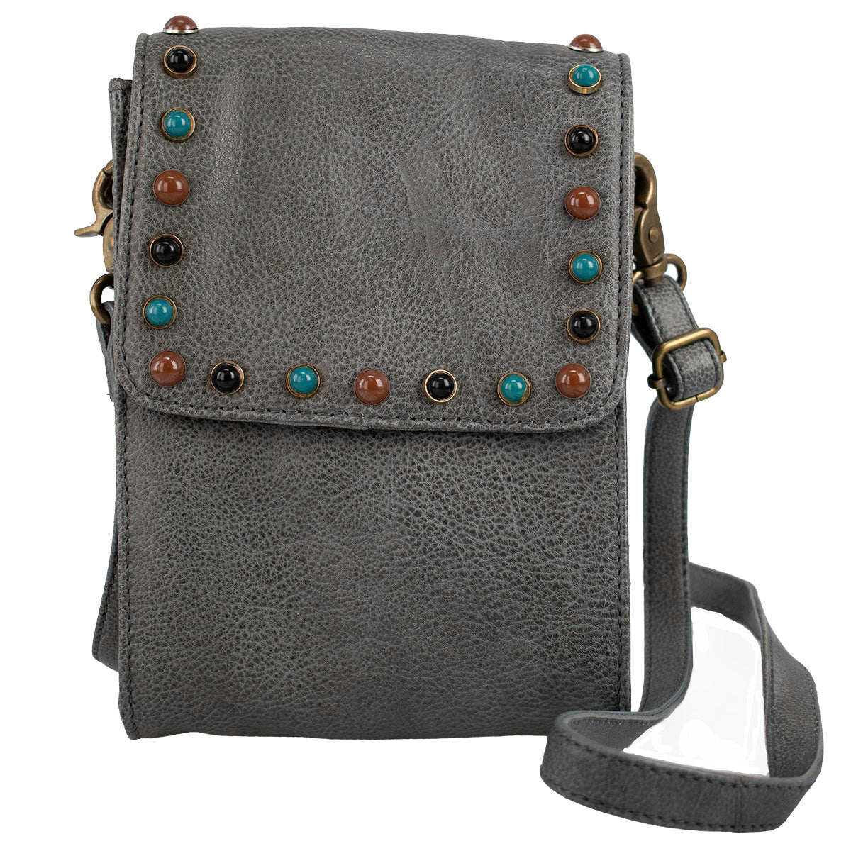 Leather Studded Crossbody ’One of a Kind’ beaded - One Kind 1