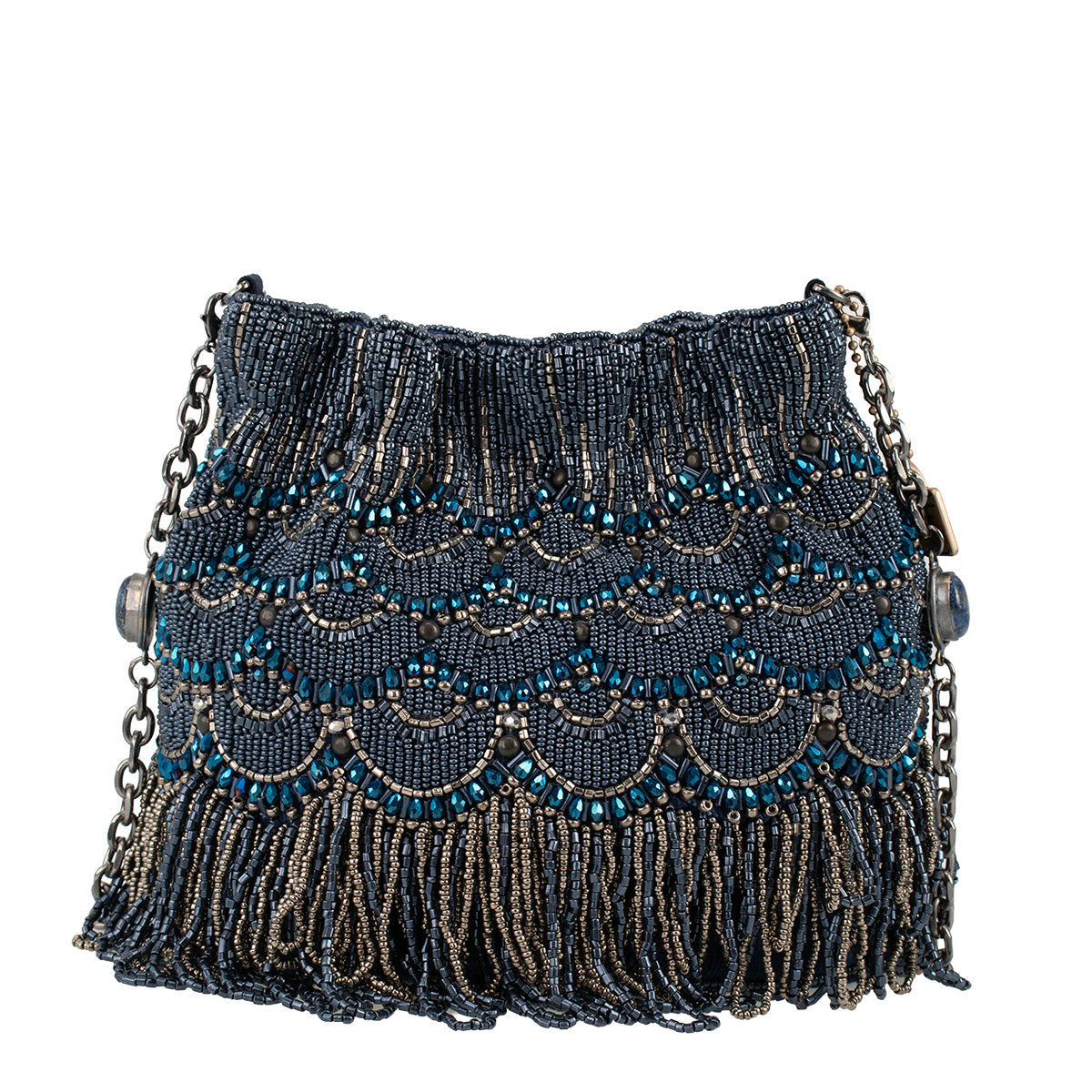 Beaded Blue Fringe Handbag ’One of a Kind’ One Kind