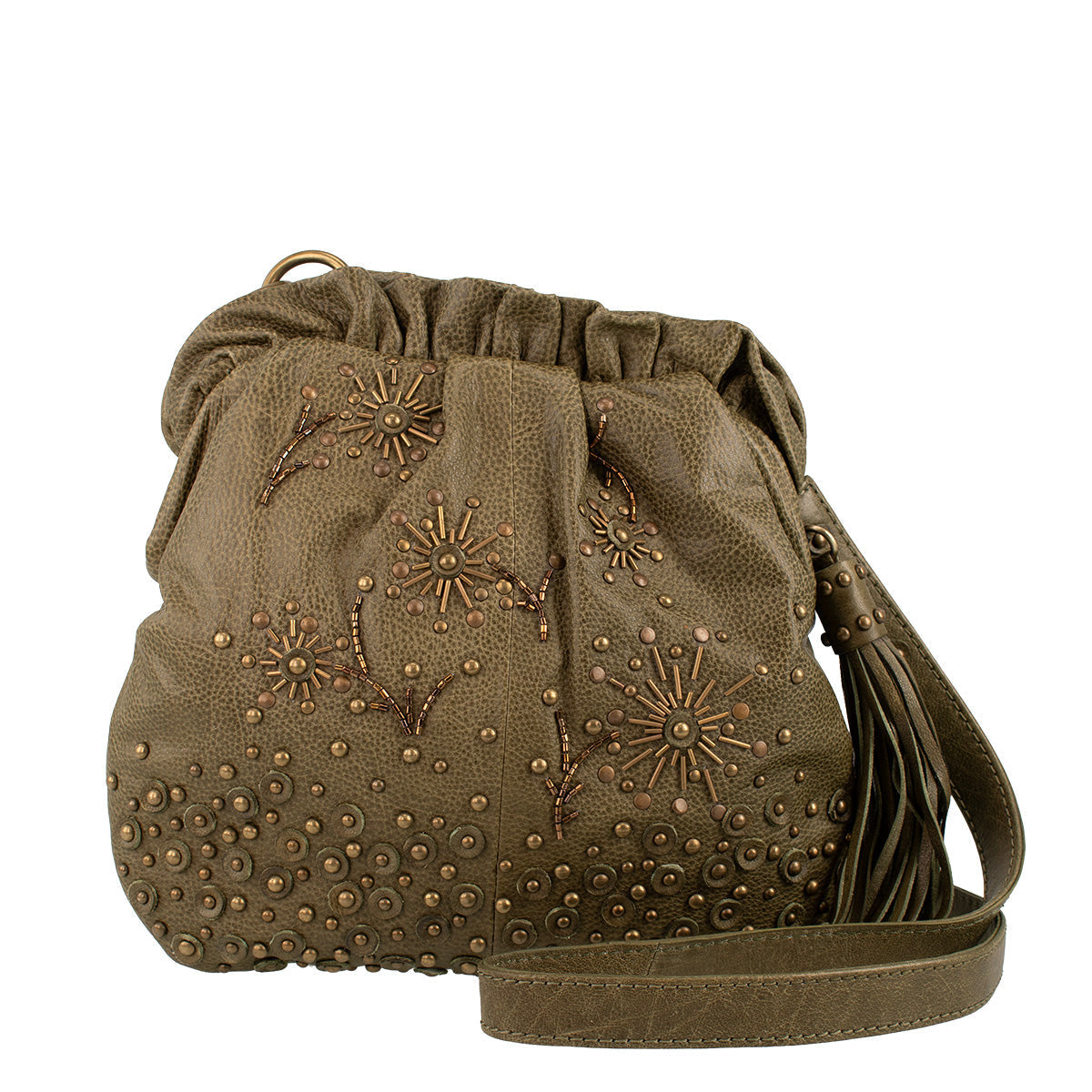 Green Leather Studded Handbag ’One of a Kind’ One Kind
