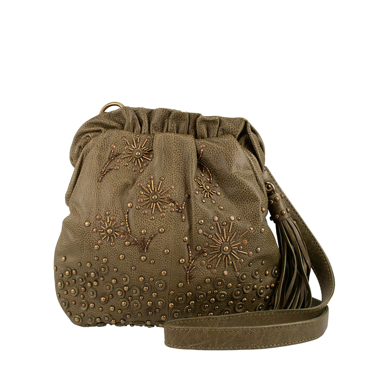 Green Leather Studded Handbag ’One of a Kind’ One Kind
