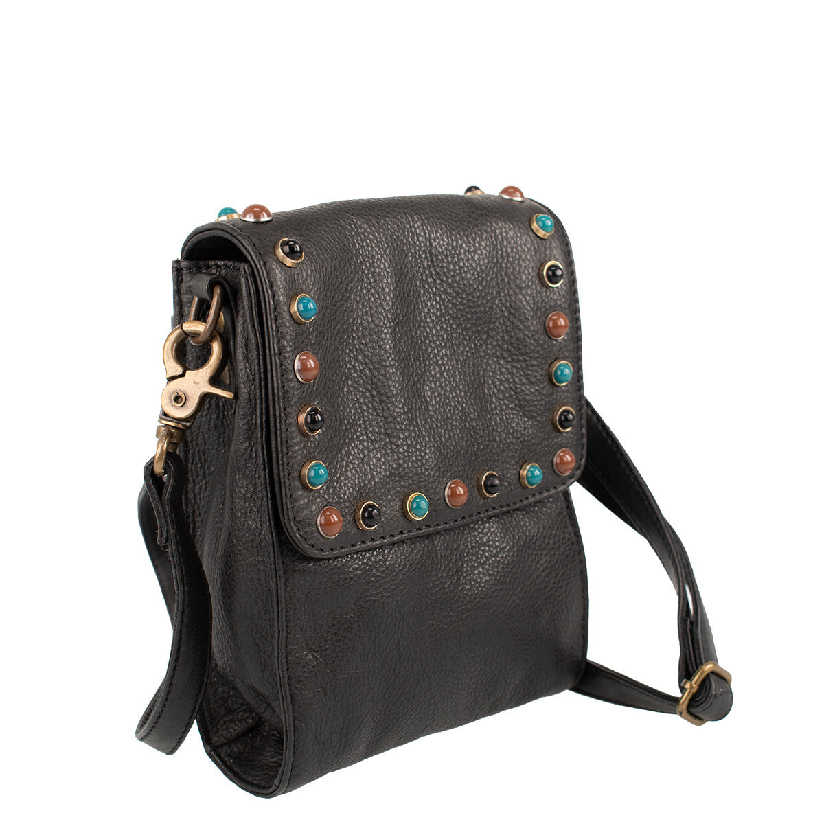 Black Colorful Studded Crossbody Handbag ’One of a Kind’ One Kind