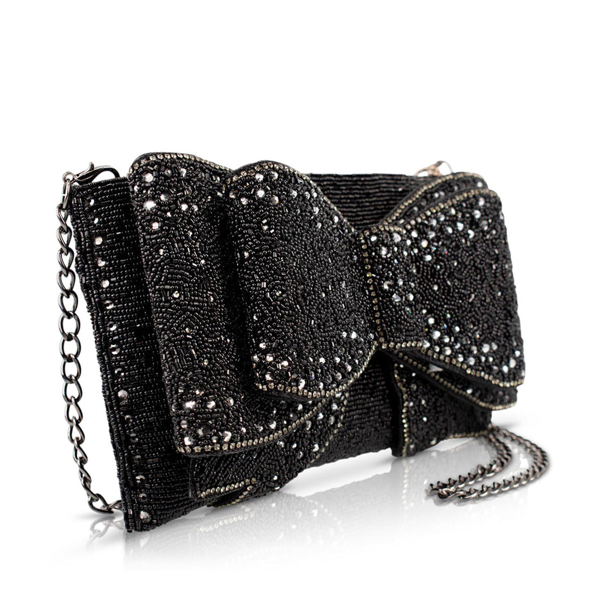 Bow Chic Crossbody/Clutch Handbag beaded - Cossbody 3