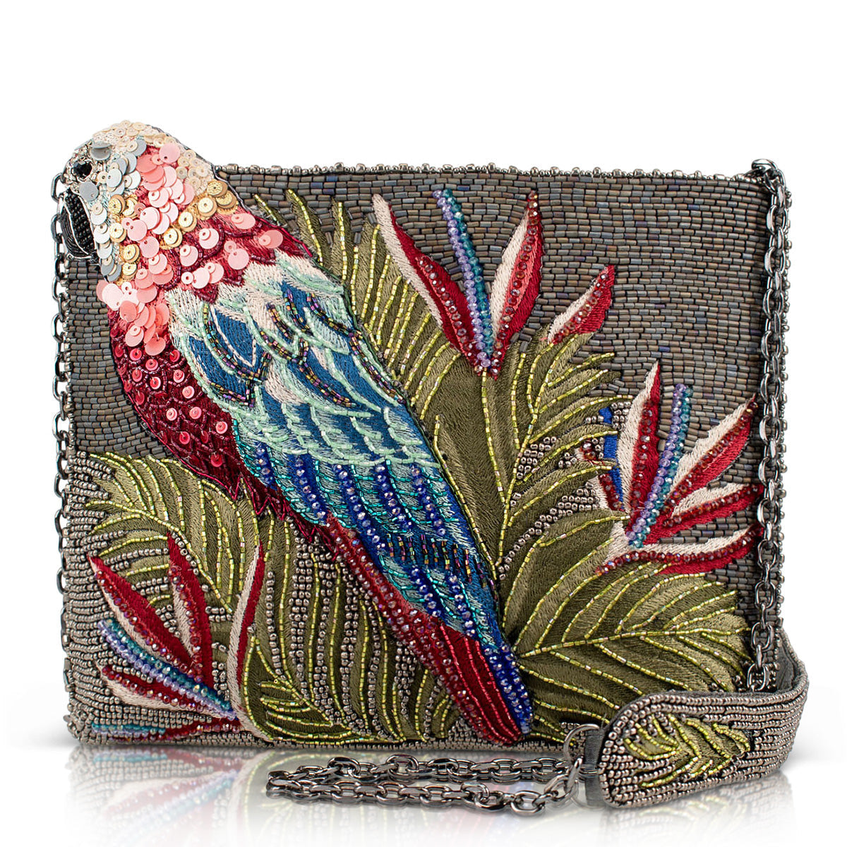 Rainforest Parrot Crossbody Handbag beaded - 1