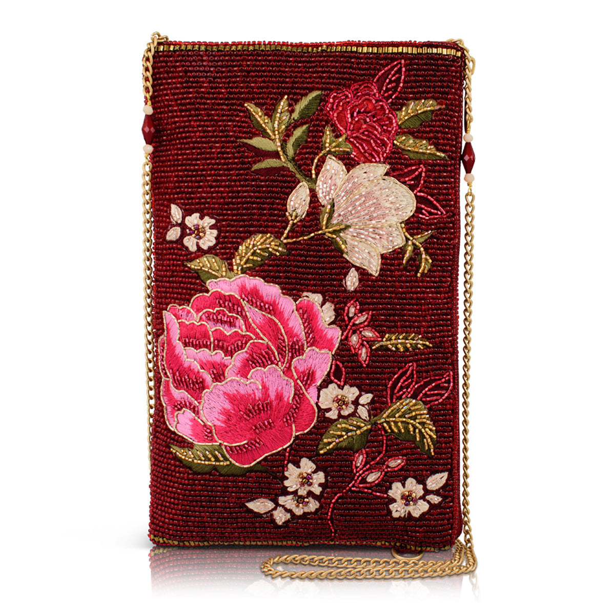 Eastern Bloom Crossbody Phone Bag beaded - 1