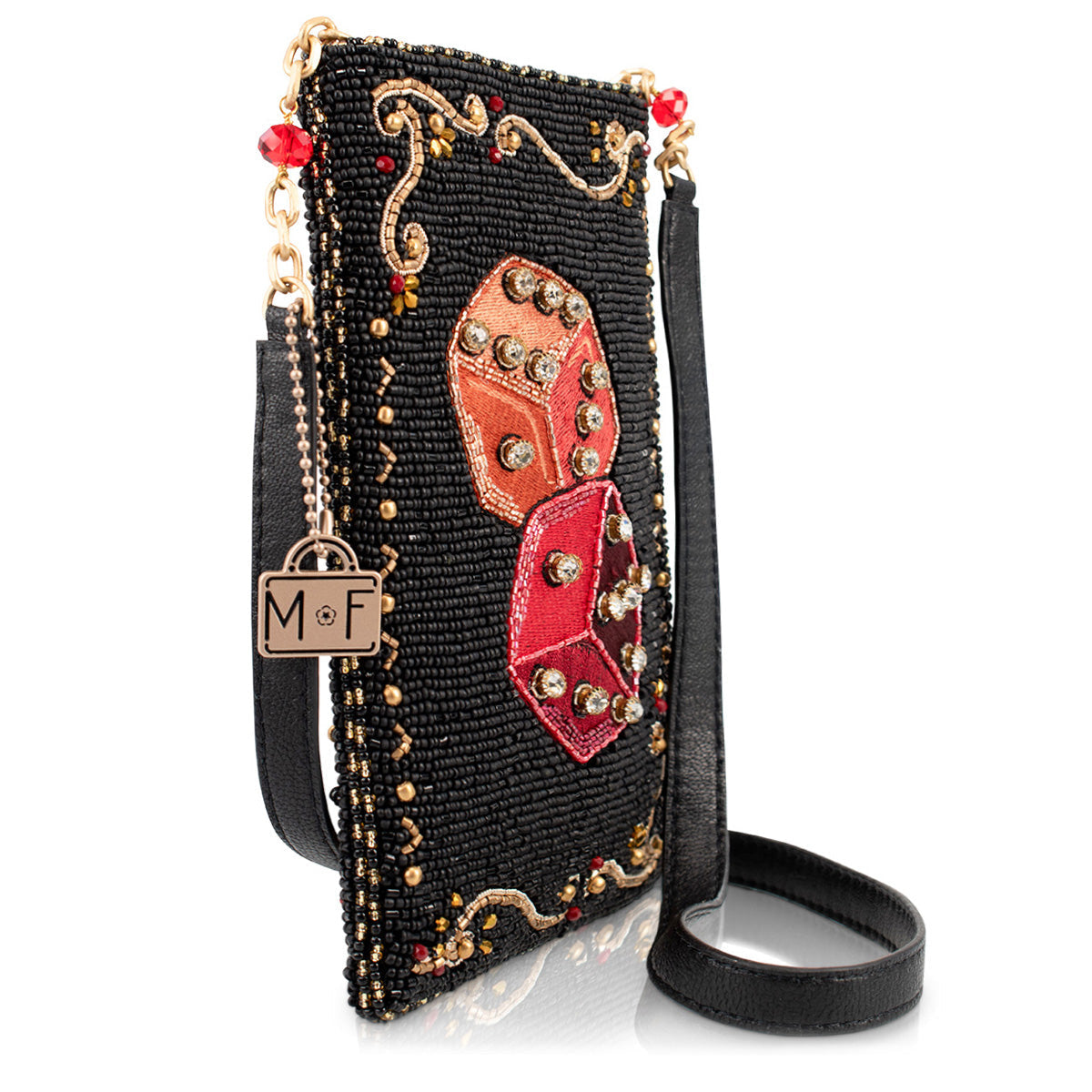 Mary Frances Women's Native Girl Beaded Crossbody Phone Bag - Tribal Design, Multicolor, With Removable Strap