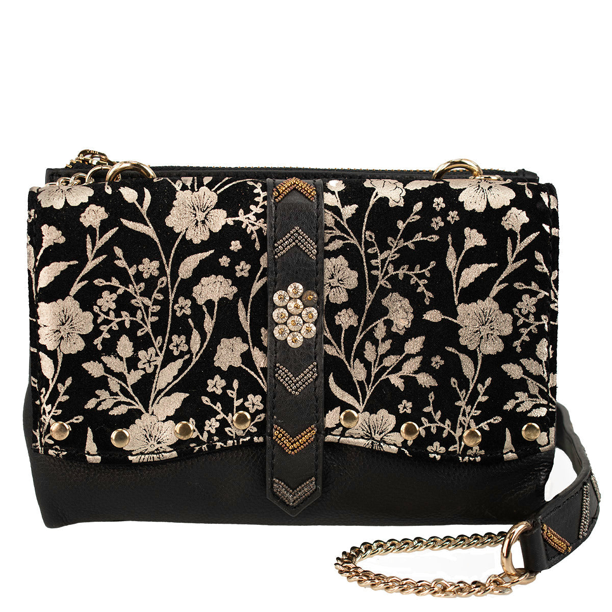 Gold Flowers Crossbody ’One of a Kind’ beaded - One Kind 1