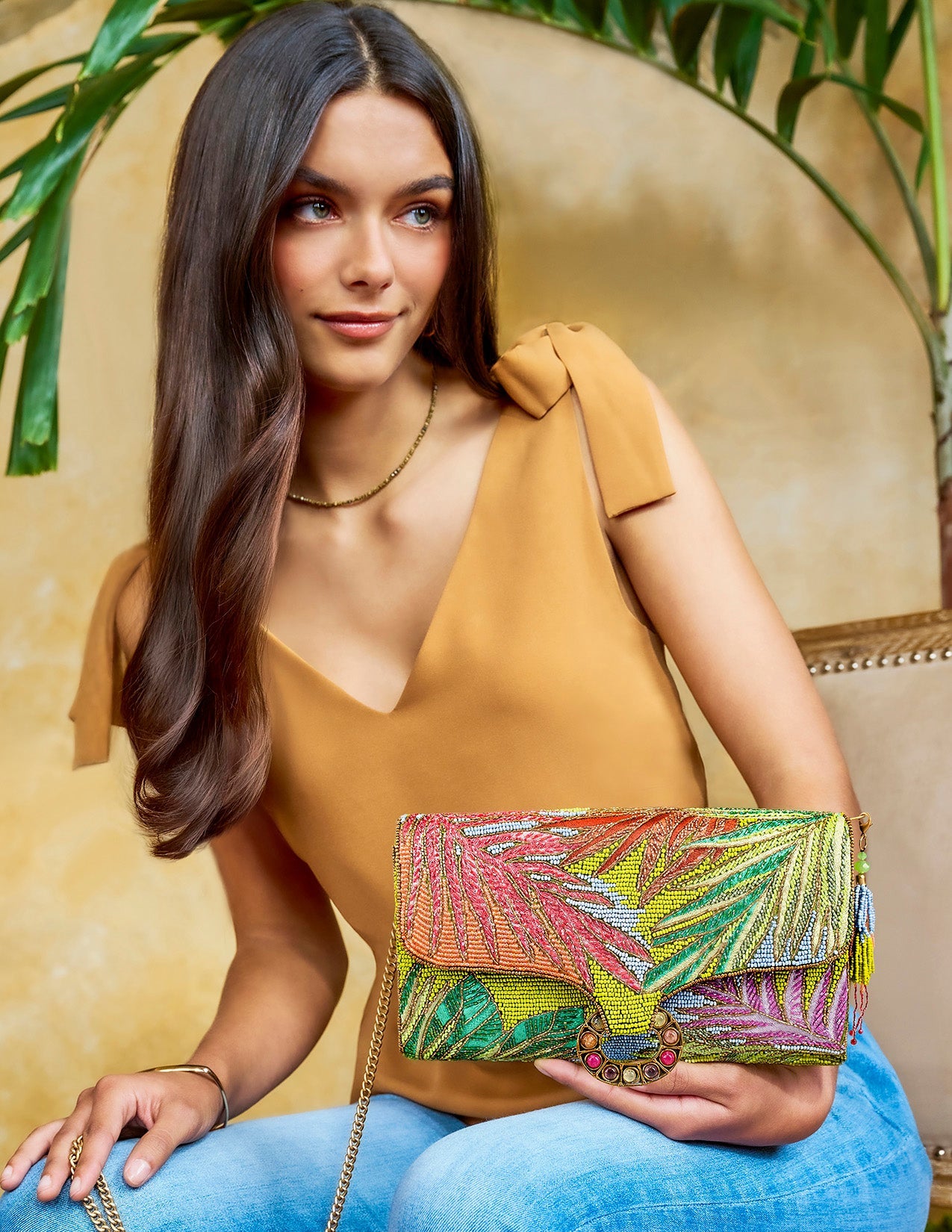 MARY FRANCES パーティーバック リゾート エスニック Mary Frances Relax and Rewind Beaded Cocktails Shoulder Handbag