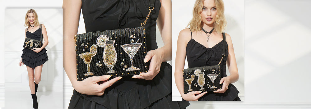 Model holding Another Round Crossbody Handbag