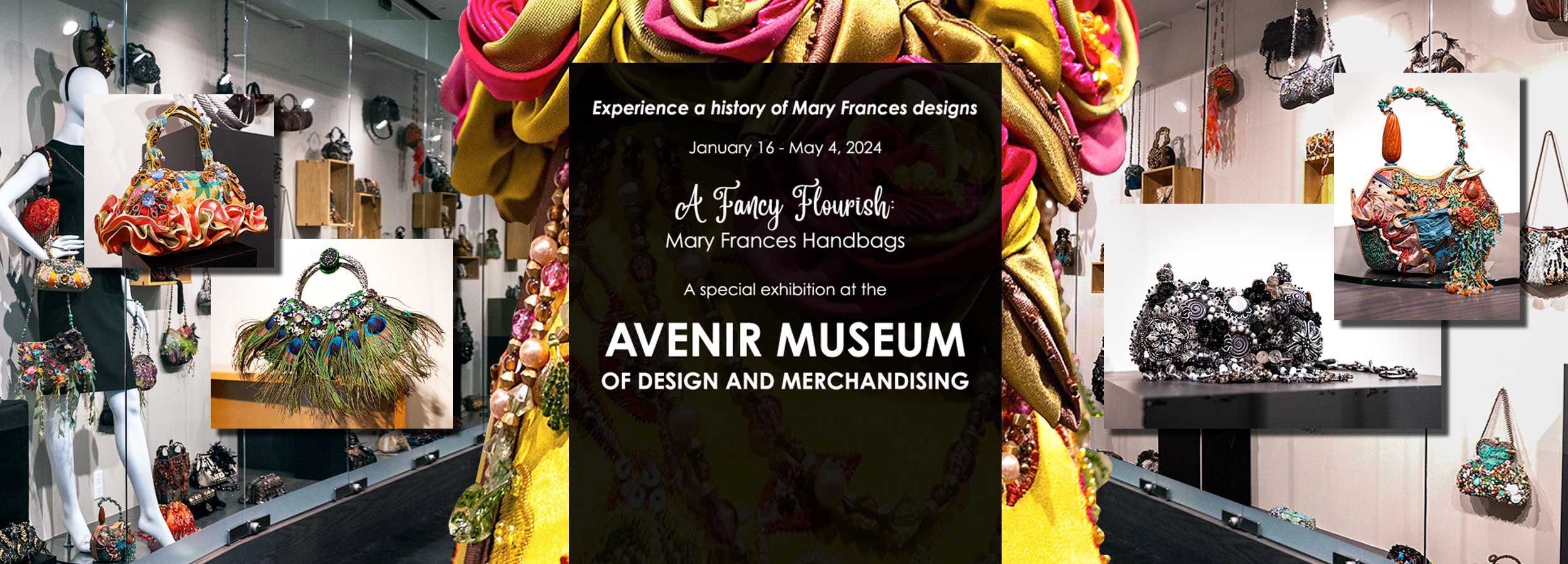Avenir Museum exhibit of Mary Frances Handbags