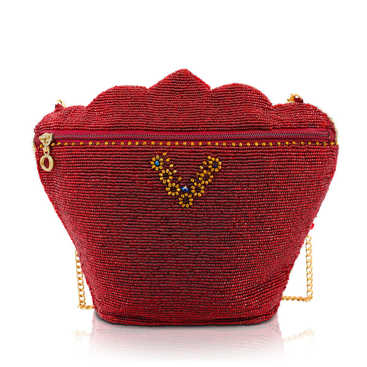 Crimson Queen Crossbody Handbag beaded - 2