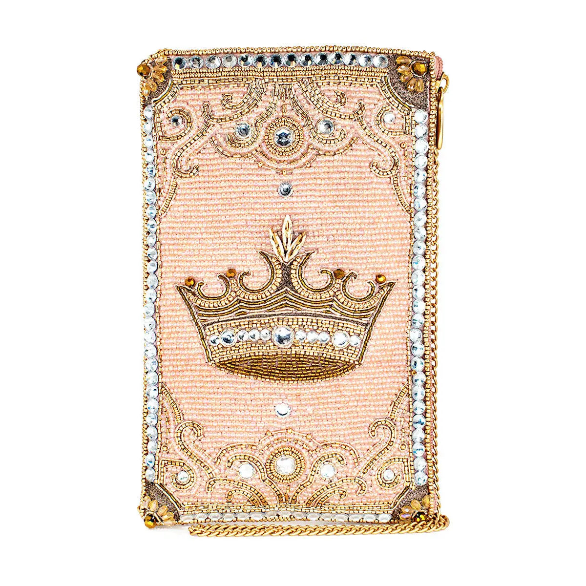 Crowned Jewel Beaded Crossbody Phone Bag Purse