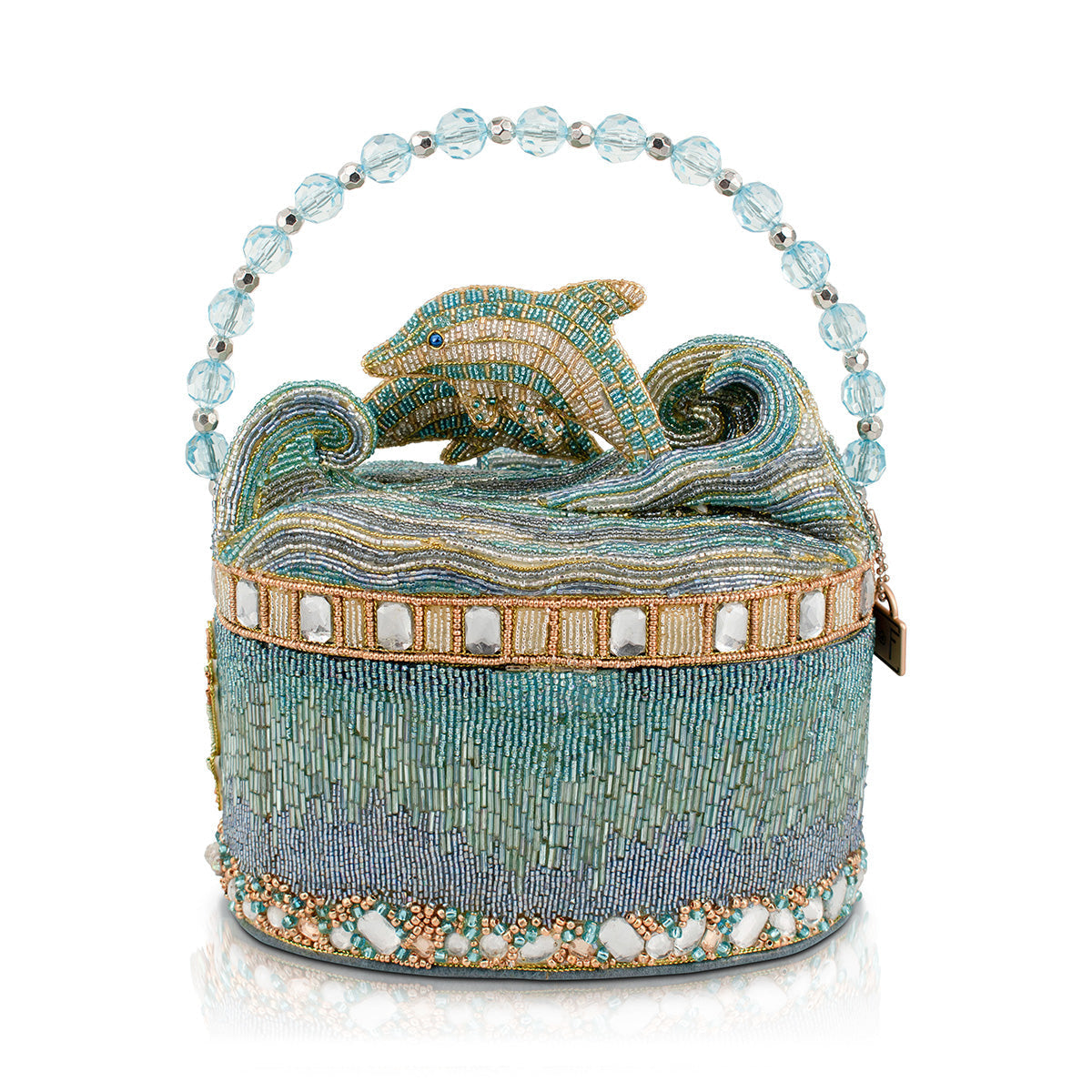 Crystal Dolphin Top Handle Handbag beaded - 2