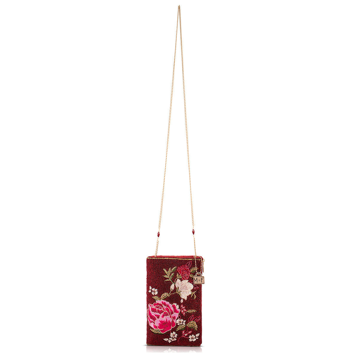 Easter Bloom Burgundy Floral Crossbody Phone Bag
