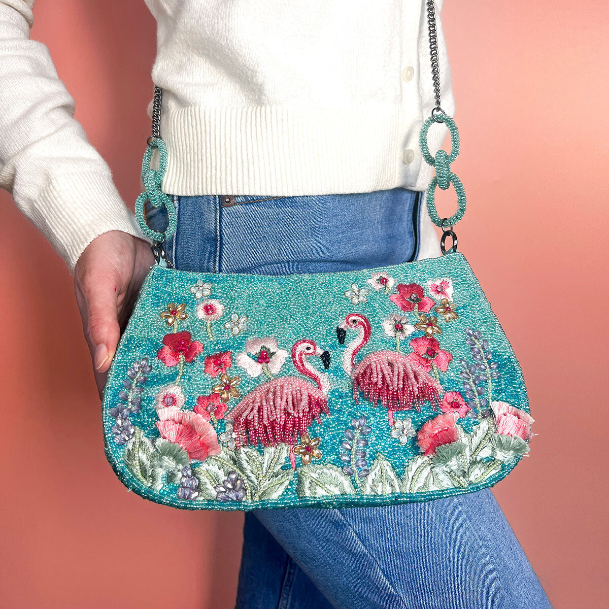 Flirty Flamingos Crossbody - Handbag