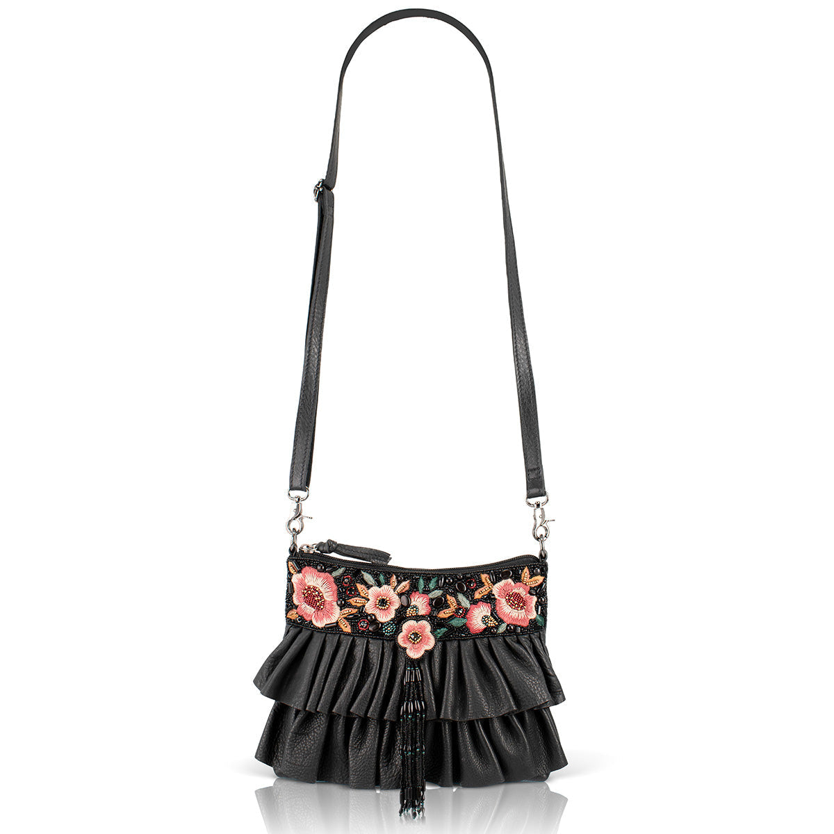 Floral Flair Shoulder Handbag beaded - 6