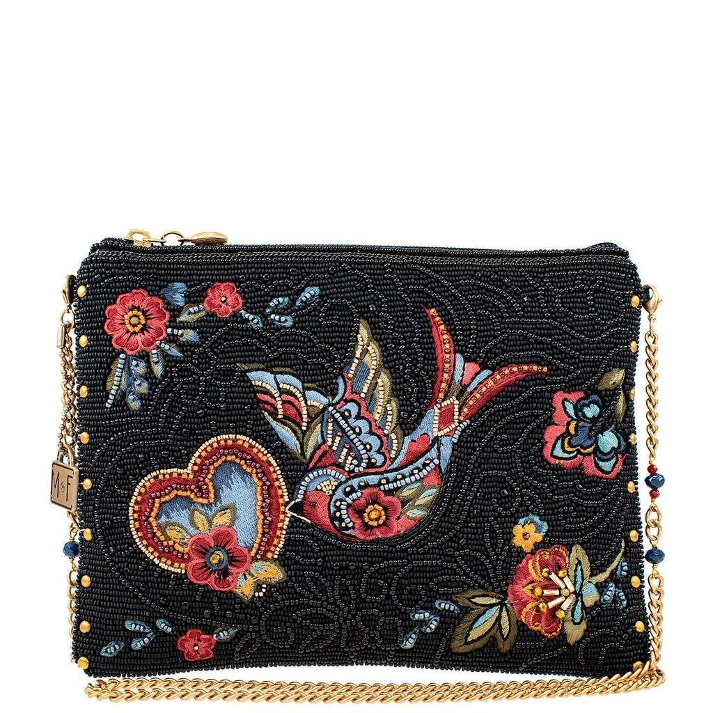 Fly Free Beaded Embroidered Mini Crossbody Bird Handbag – Mary Frances  Accessories