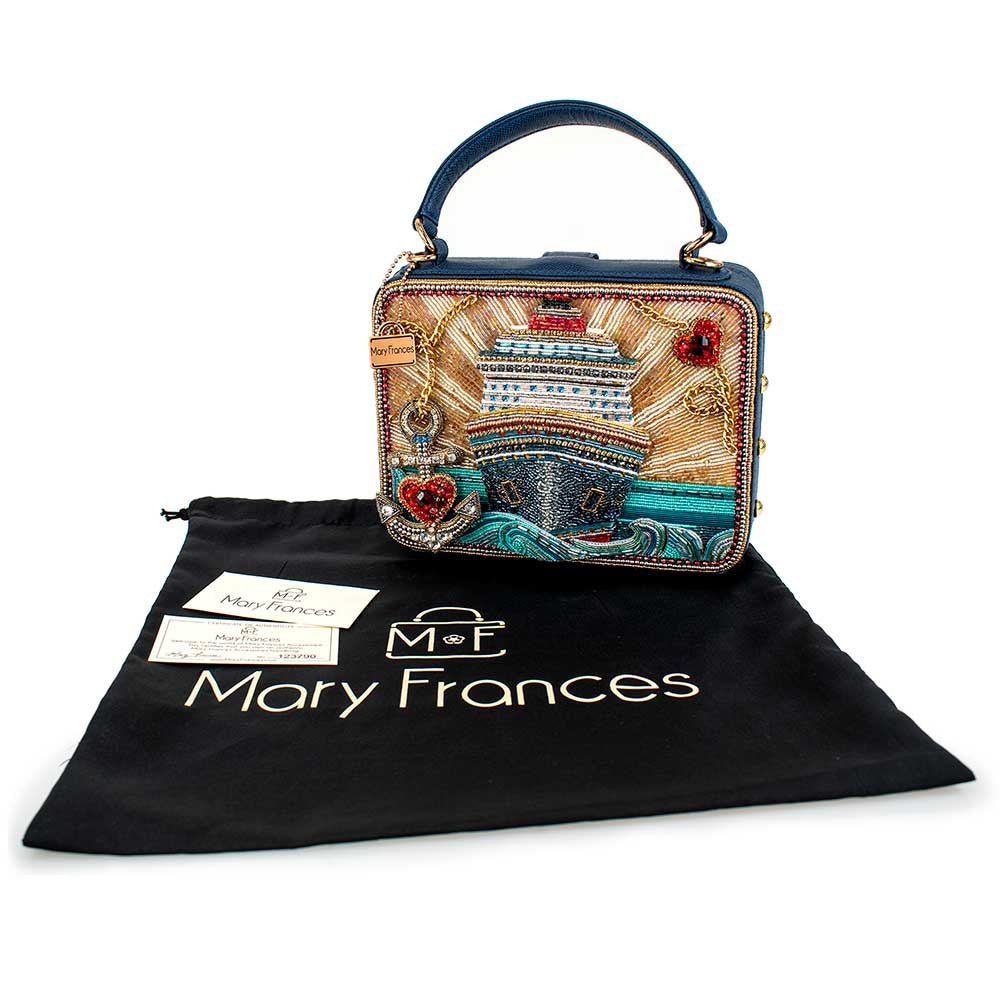 Full Steam Ahead Beaded Cruise Ship Top Handle Handbag - Mary Frances