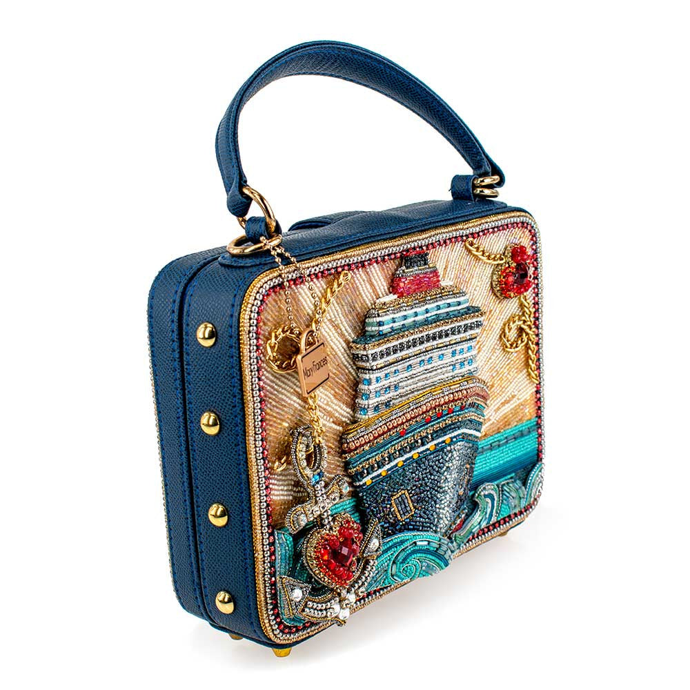 Full Steam Ahead Beaded Cruise Ship Top Handle Handbag - Mary Frances