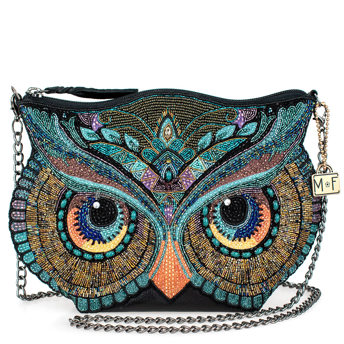 Head Turner beaded owl handbag front
