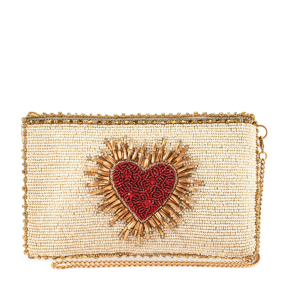 Heart Burst Beaded Crossbody Phone Bag - Mary Frances