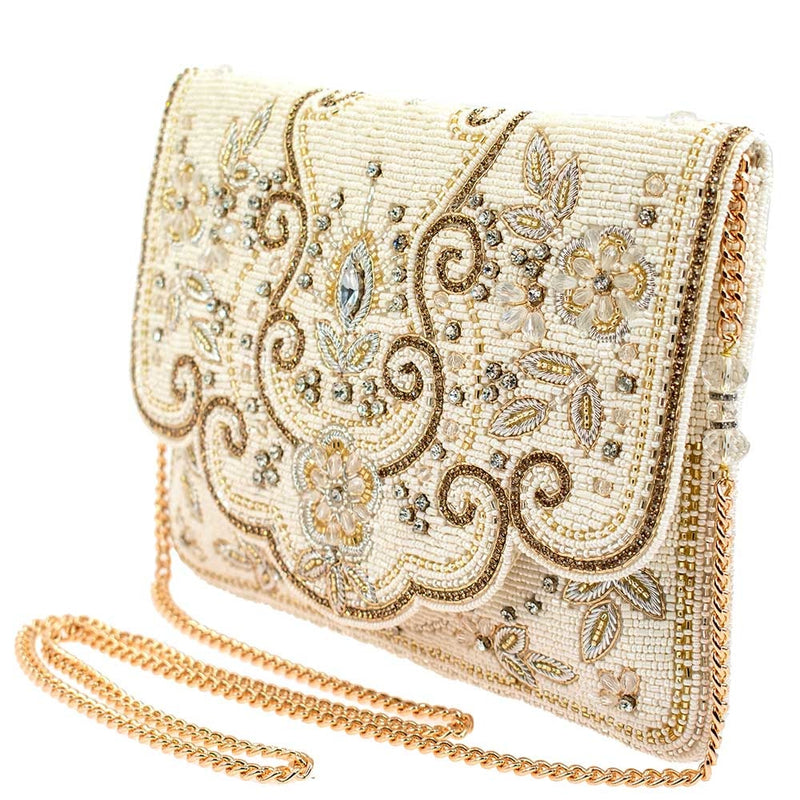 gold beaded clutch