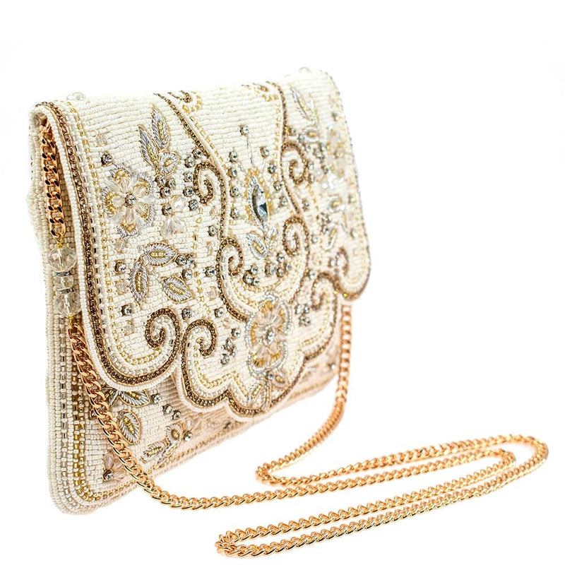 Lavish Beaded Bridal Crossbody Clutch Handbag - Mary Frances