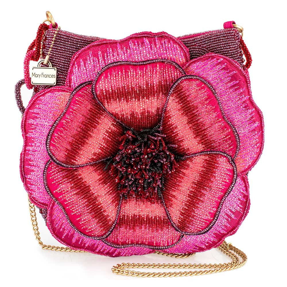 Magenta Beaded 3D Flower Crossbody ’One of a Kind’ beaded - One Kind 1