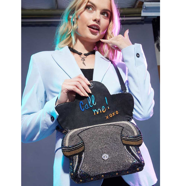 Mary Frances Bag Deal Me in Mini Crossbody Beige Color Handbag New