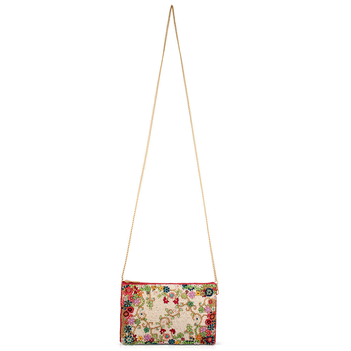 Meadow Ditsy Floral Multi Color Beaded Crossobody Phone Bag